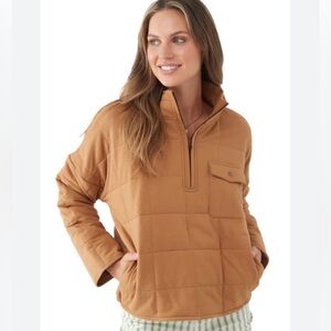 O'Neill Mable Quilted Pullover Jacket Camel Women’s Size Medium